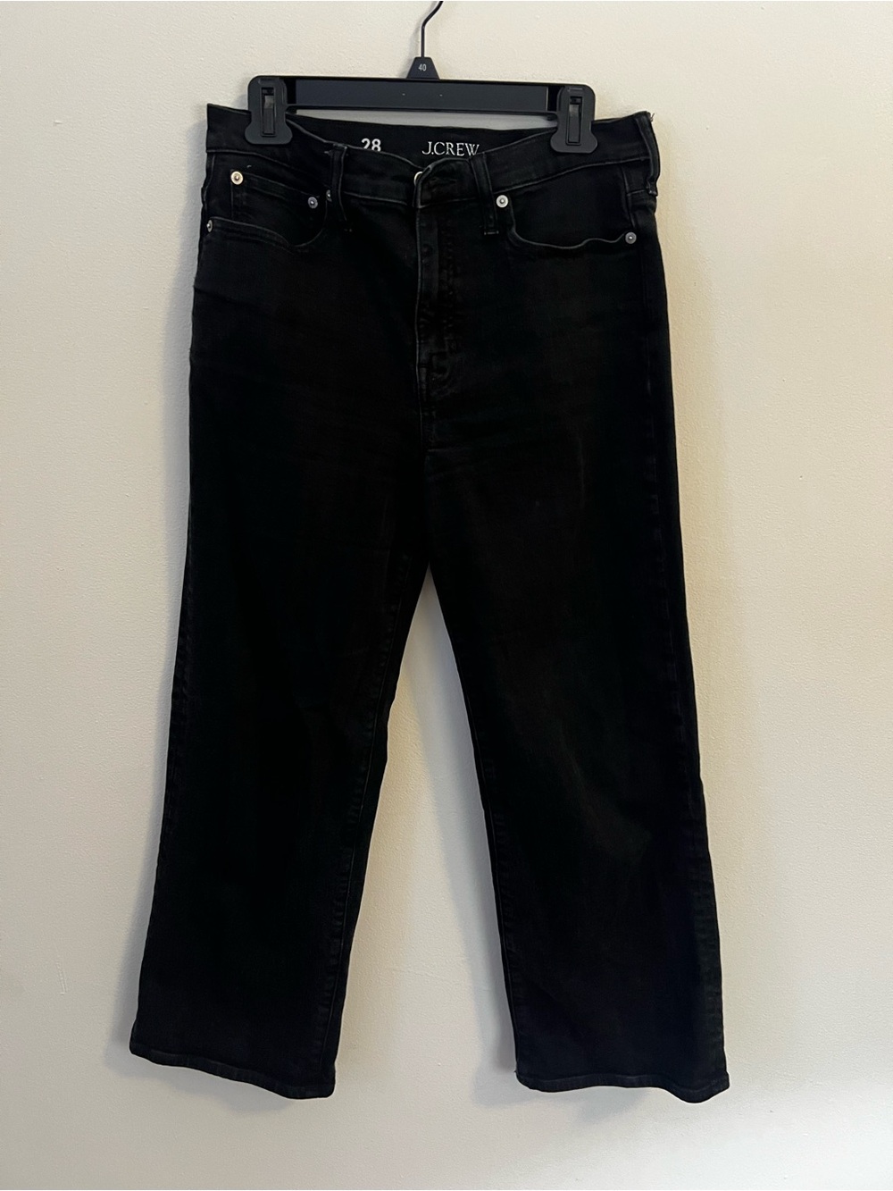 J.Crew Black Denim Jeans - Slim Wide cropped